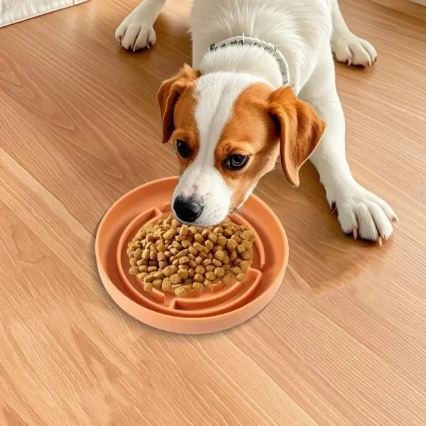 Silicone Maze Dog Bowl Suction Cup Base Anti-Choking