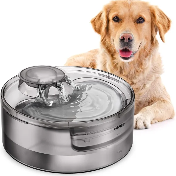 Dog Water Fountain 1.3Gallon/5L Large Automatic  Water Dispenser Dog Water Bowl for Multiple Pets